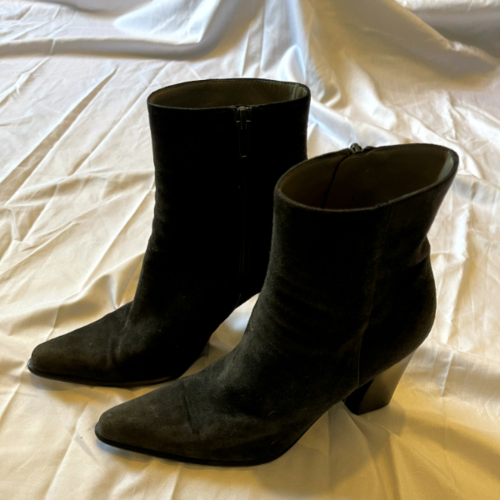 Prada Black Suede High-Heeled Boots
